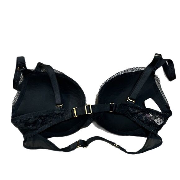 Victoria’s Secret Very sexy Strappy back Push up Padded Satiny bra black 32C - Picture 3 of 4